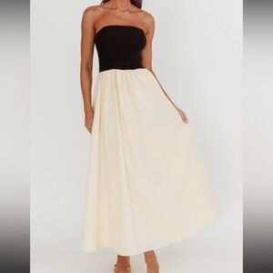 Paper Heart Black and White Maxi Dress
